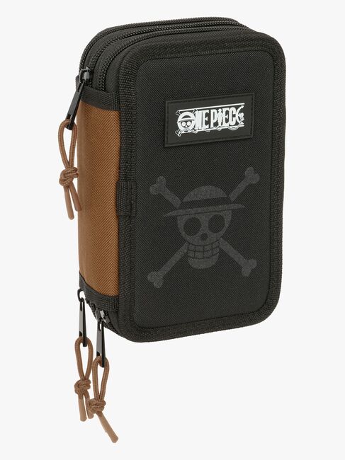 One Piece  Fyllt Trippelpennfodral 37 Delar, Svart