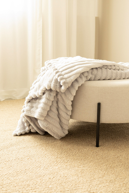 KMCarpets Stripe Pläd 130x170, Silver