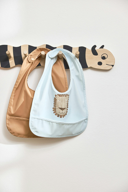 OYOY Lobo Lejon Haklapp 2-Pack, Caramel/Ice Blue