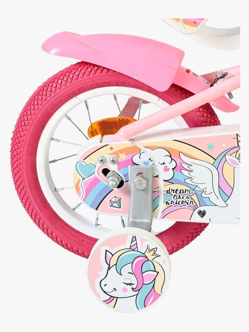 Volare Unicorn Cykel 12 Tum, Rosa