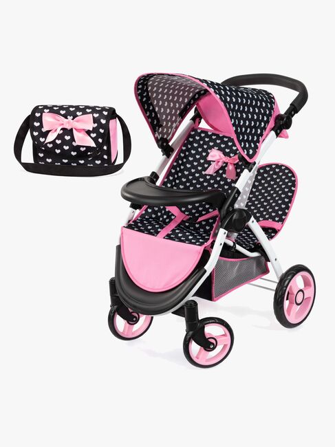 Bayer Design Twin Star Tvillingdockvagn, Svart/Rosa