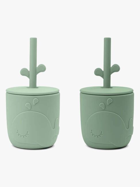 Done By Deer Wally Sugrörsmugg 2-pack, Green