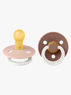 BIBS Colour Glow Napp 2-Pack Latex Stl 1, Blush/Woodchuck