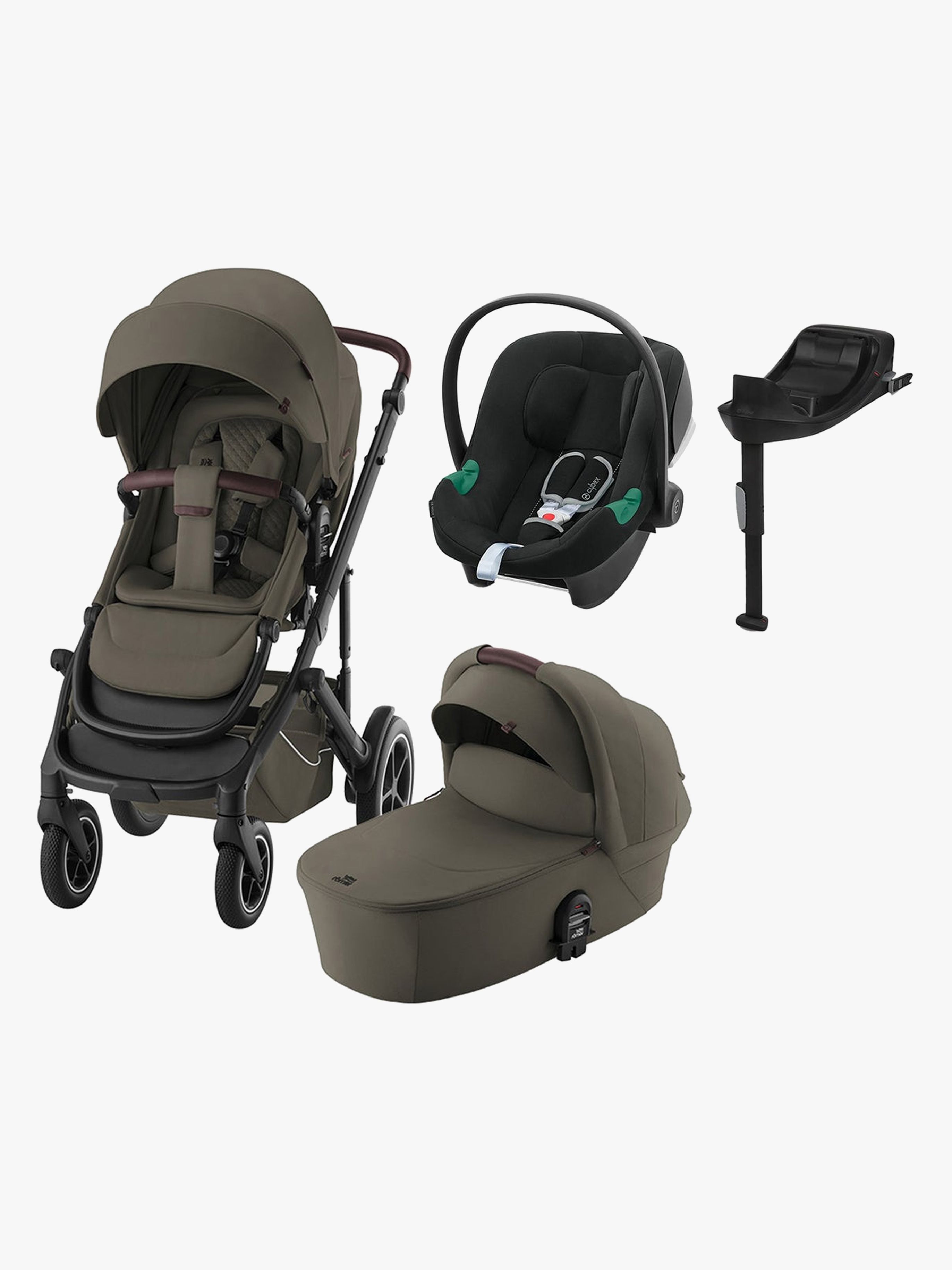 Britax Römer Smile 5Z Duovagn inkl. Cybex Aton B2 &  Bas, Urban Olive Lux