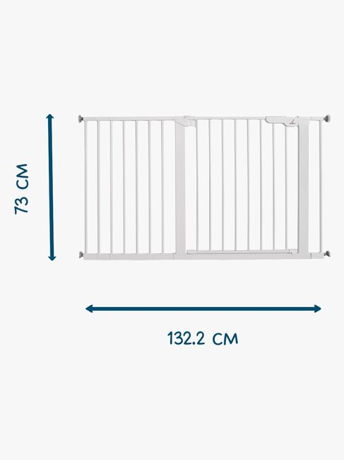 BabyDan Premier Spänngrind + 8 Förlängningar 126-132,2 cm, Vit