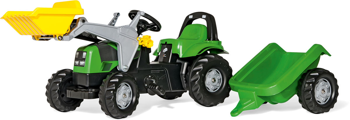 Rolly Toys Tramptraktor med Lastare och Släp Grön