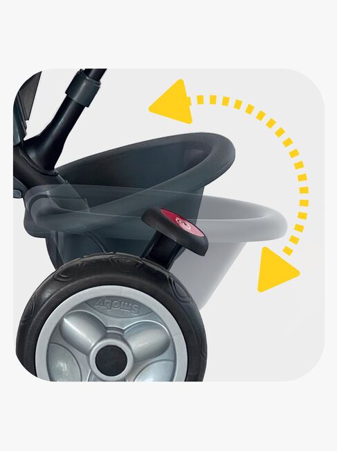 Smoby Trehjuling Baby Driver Plus, Grå