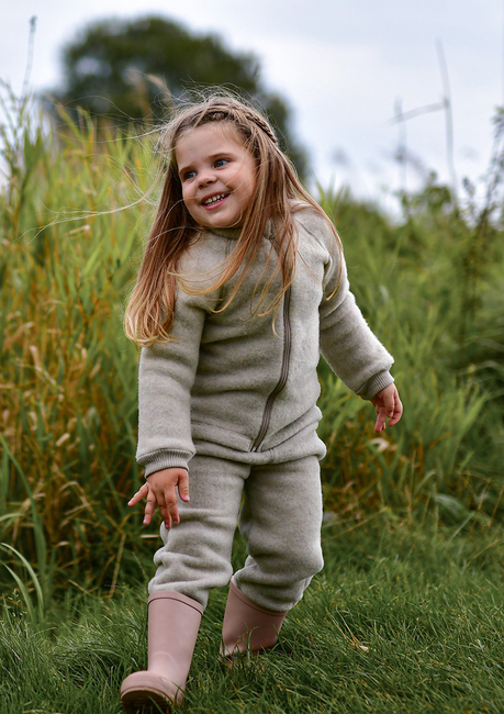 Mikk-Line Ullfleecebyxor Barn, Melange Offwhite