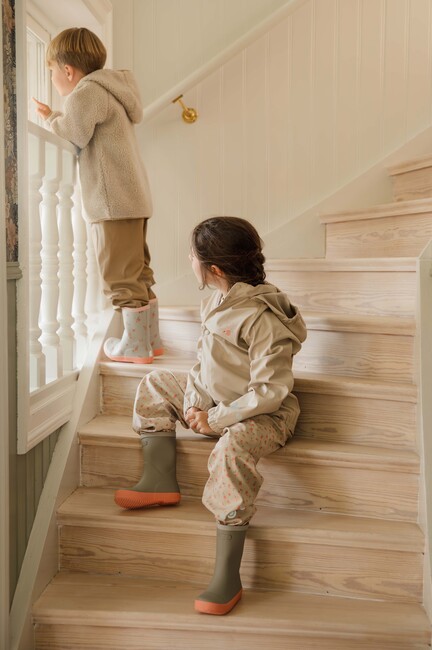 Viking x Kenza Gummistövlar, Dark Sand/Light Green