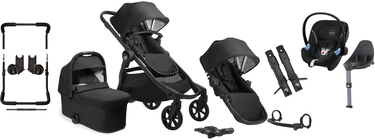 Baby Jogger City Select 2 Tencel Duovagn med Sittdel inkl. Aton M, Lunar Black