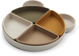 LIEWOOD Arne Mr Bear Delad Tallrik Silikon, Sandy Multi