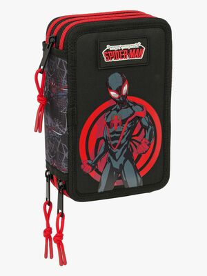 Marvel Spider-Man Miles Morales  Fyllt Trippelpennfodral 37 Delar, Svart