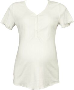 Cache Coeur Trousseau Graviditets- Och Amnings-T-Shirt, Natural White