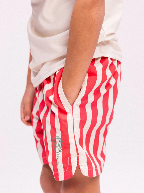 Swim Essentials Badshorts, Lobster Stripe Beige/Red