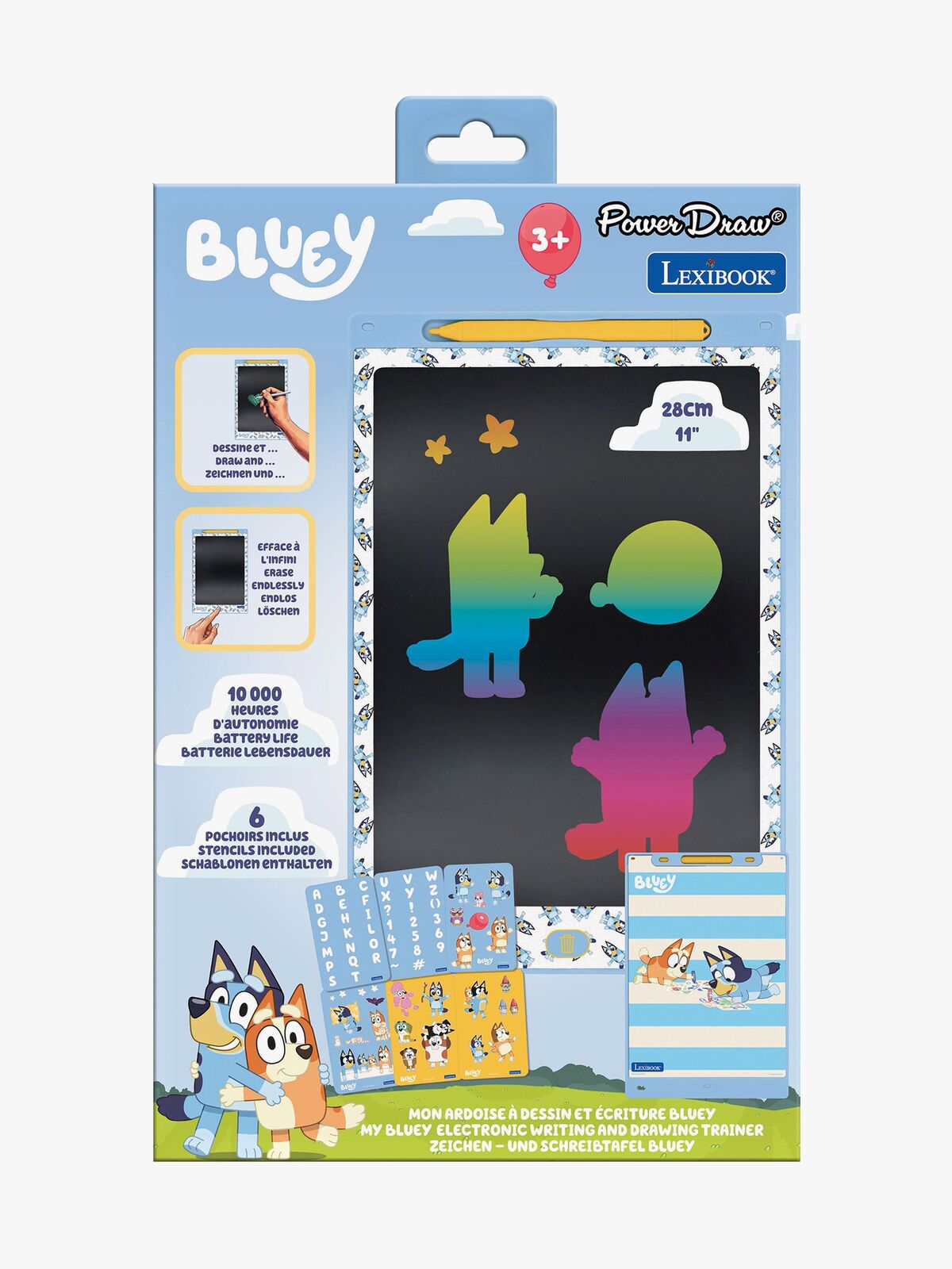 Bluey Ritplatta 10" med Stencilmallar
