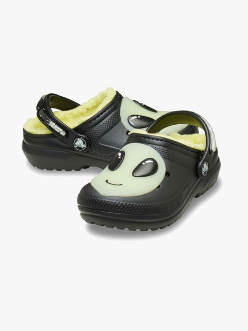 Crocs Classic Alien Kids Fodrade Tofflor, Black
