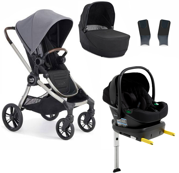 Baby Jogger City Sights Duovagn inkl. Beemoo Route Babyskydd &  Bas Dark Slate/Black Stone