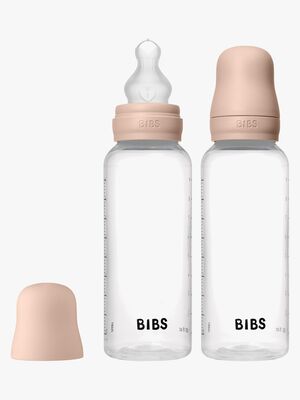 BIBS Medium Flow Nappflaska Silikon 2-Pack 270 ml, Blush