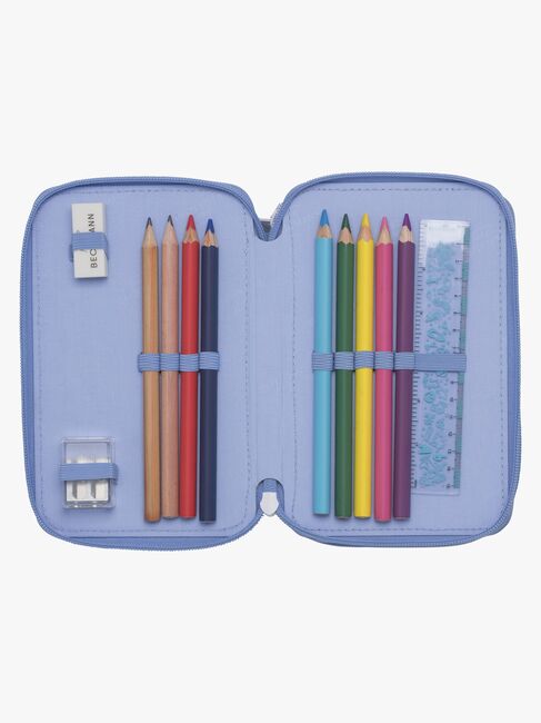 Beckmann Fylld Trippelpennfodral, Unicorn Princess Ice Blue