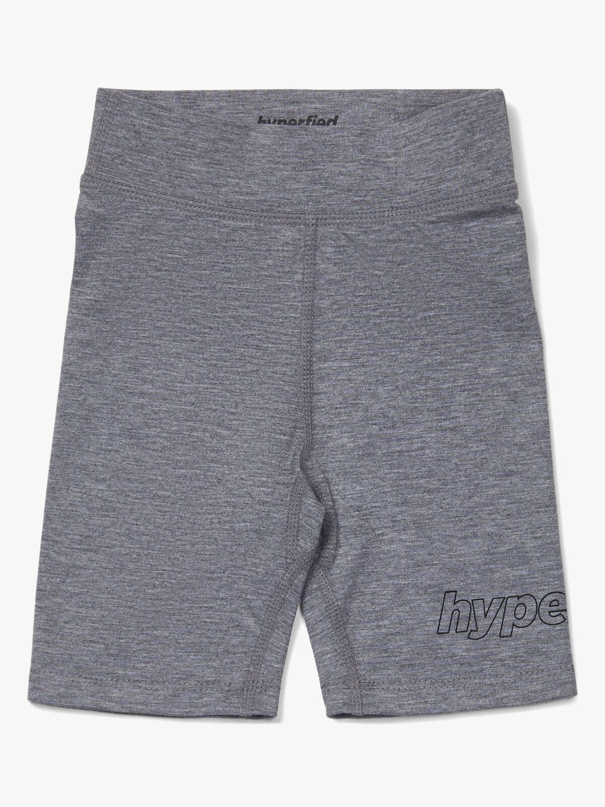 Hyperfied Jersey Logo Biker Shorts, Grey Melange