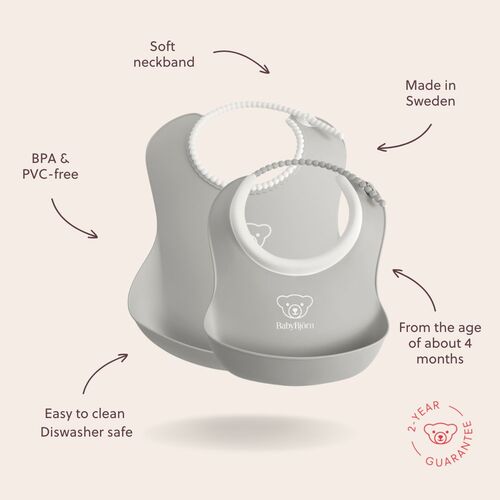 BabyBjörn Haklappsset 2-Pack, Grå