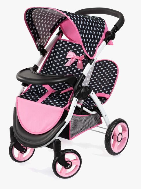 Bayer Design Twin Star Tvillingdockvagn, Svart/Rosa