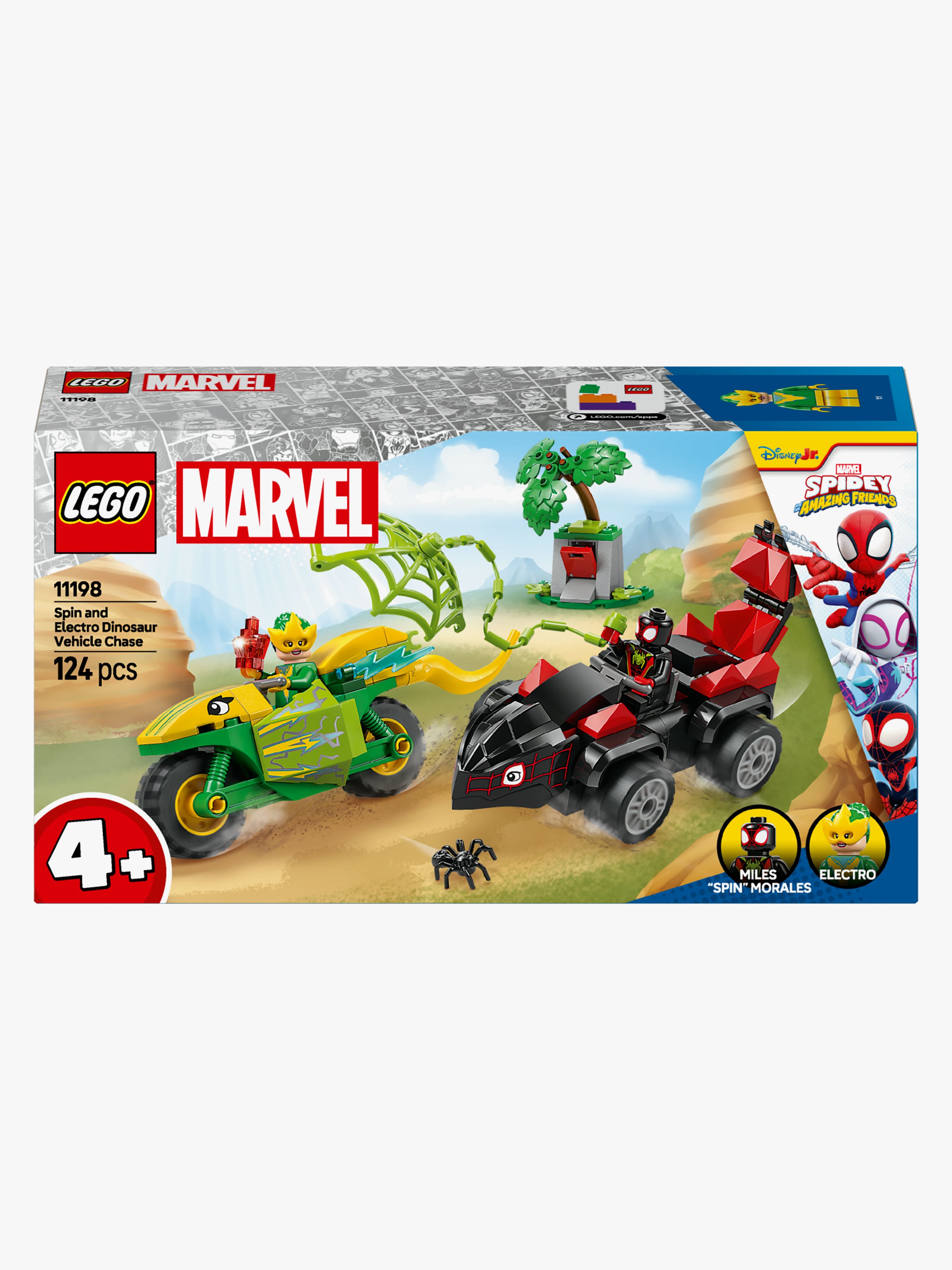 LEGO Spidey 11198 Spins och Electros jakt med dinosauriefordon