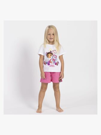 Gabby's Dollhouse T-shirt & Shorts Set, Vit/rosa