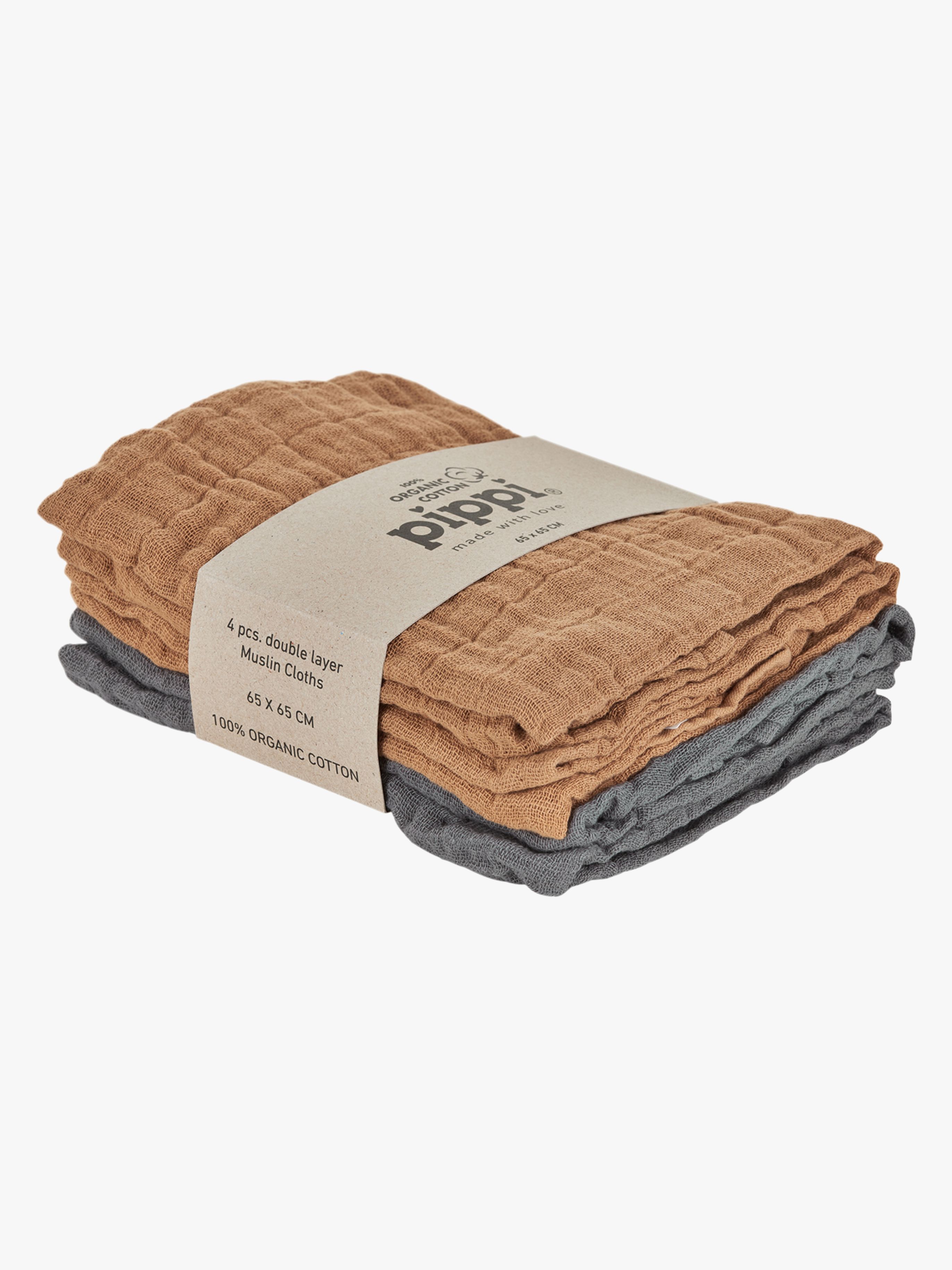 Pippi Muslinfilt 4-pack, Indian Tan