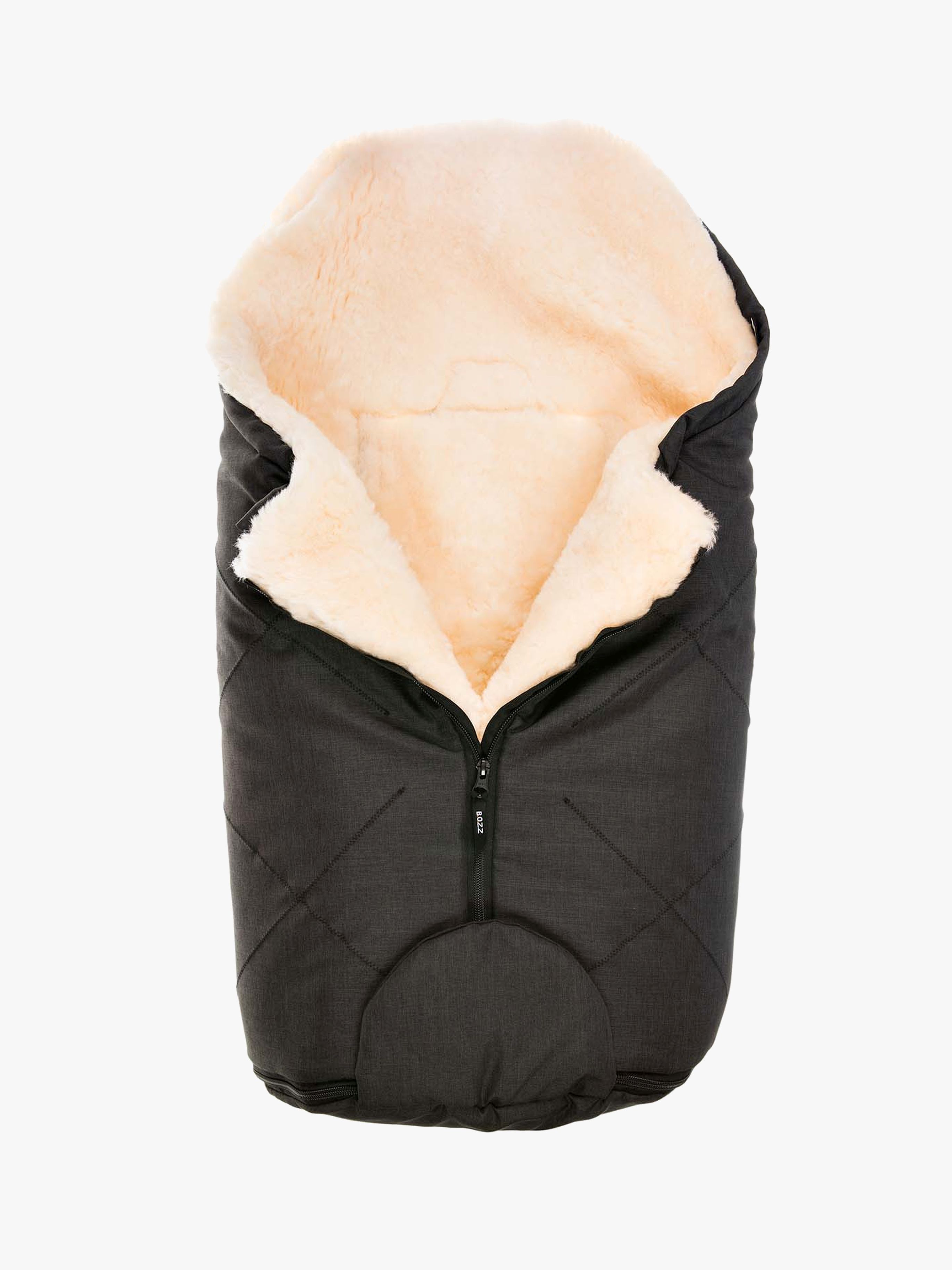 Bozz Lammskinnsåkpåse Small Klippt, Black Melange/White
