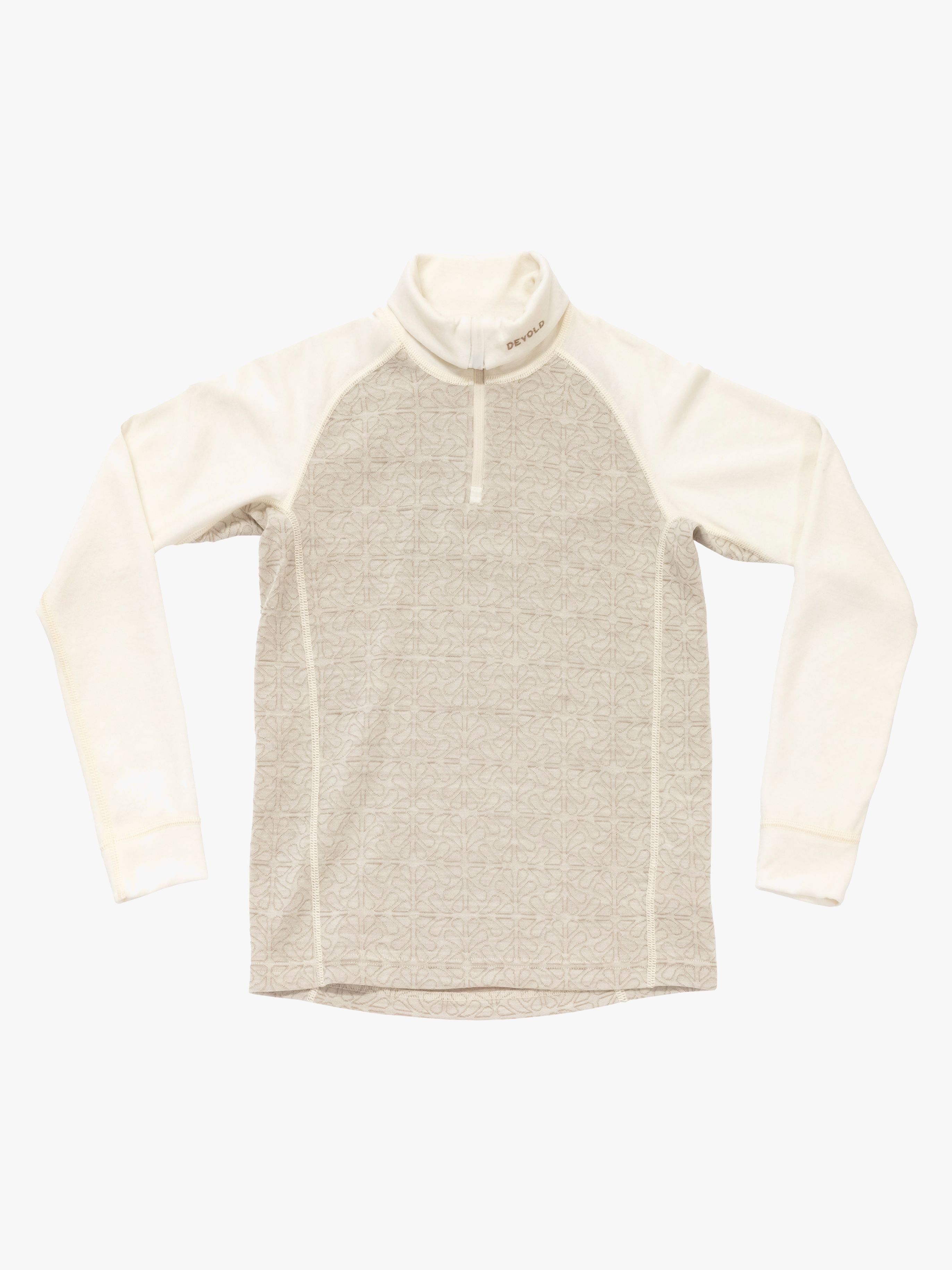 Devold Duo Active Merino Zip Neck Jr Tröja, Raw White