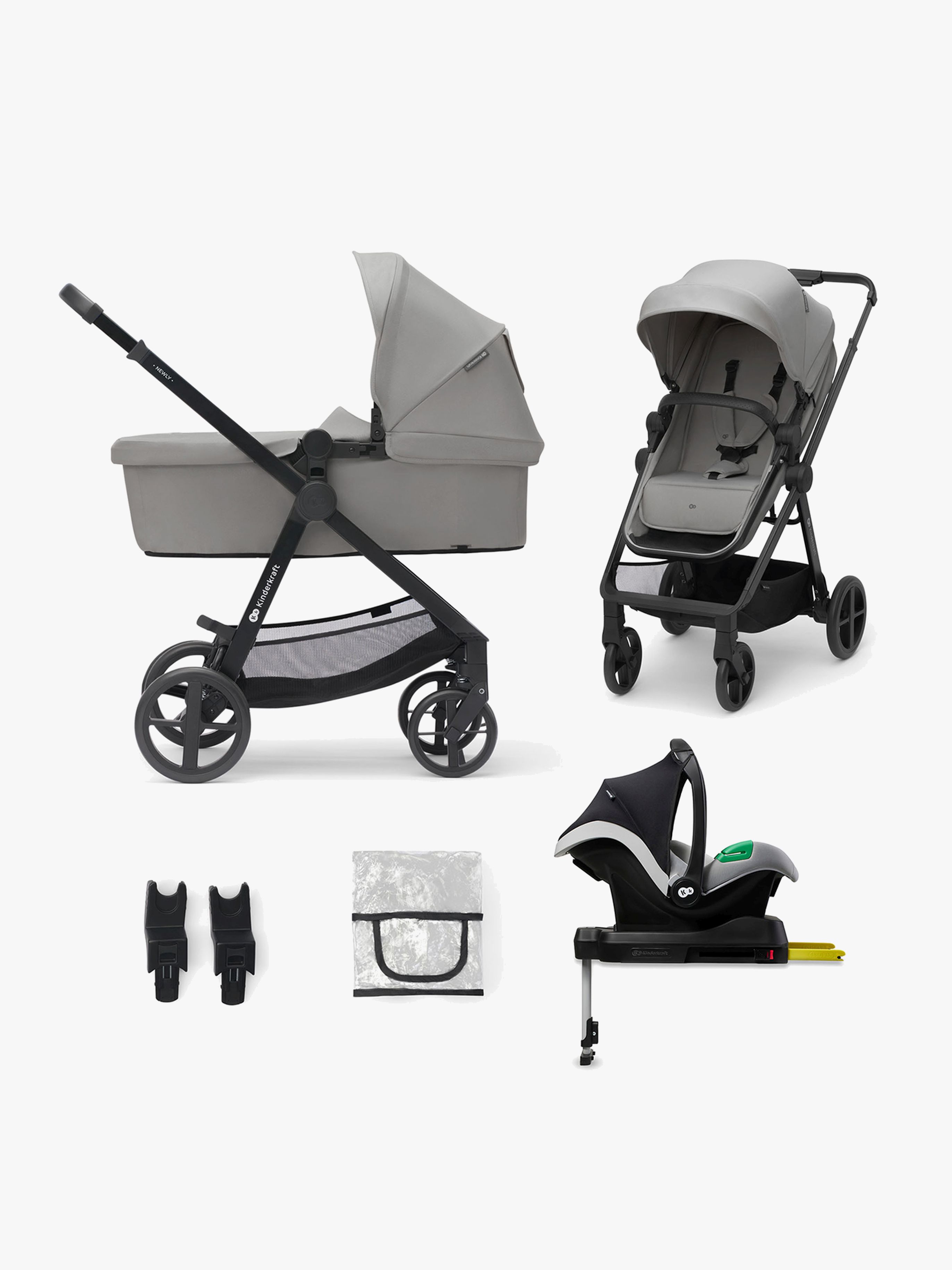Kinderkraft NEWLY Mink Pro Kombivagn 4-i-1, Moonlight Grey