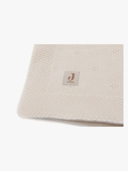 Jollein Stickad Filt Cozy, Ivory