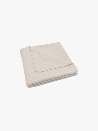 Jollein Stickad Filt Cozy, Ivory