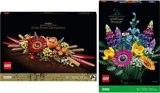 LEGO Icons Botanical Collection 10313 Vilda Blommor och 10314 Torkade Blommor