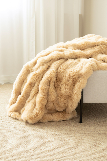 KMCarpets Bubble Pläd 130x170, Karamell
