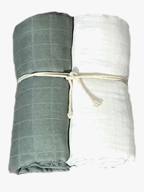 Mini Dreams Muslinfilt 2-pack, Grön Sand