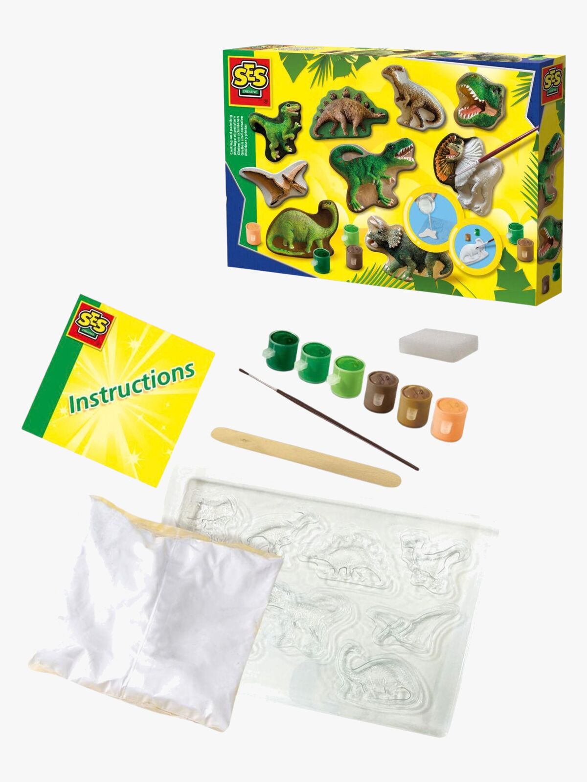 SES Creative Pysselset Gipsfigurer Dinosaurier
