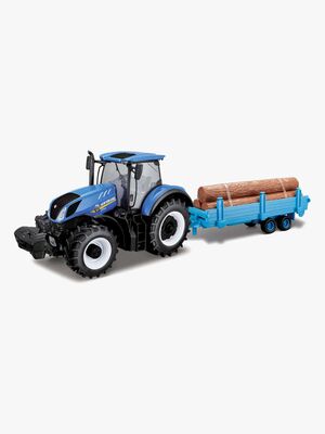 BB Junior Farmland New Holland Traktor T7.315 med Timmersläp 1:32