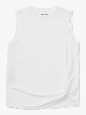 Hyperfied Jersey Knot Tank Top, Snow White