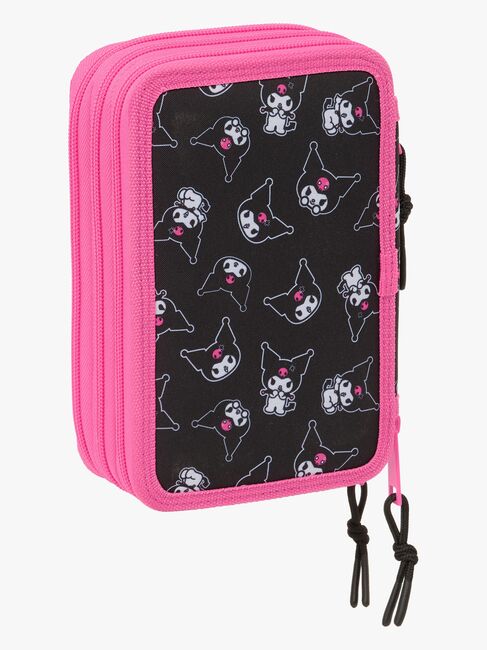 Hello Kitty Kuromi Trippelpennfodral, Rosa/svart