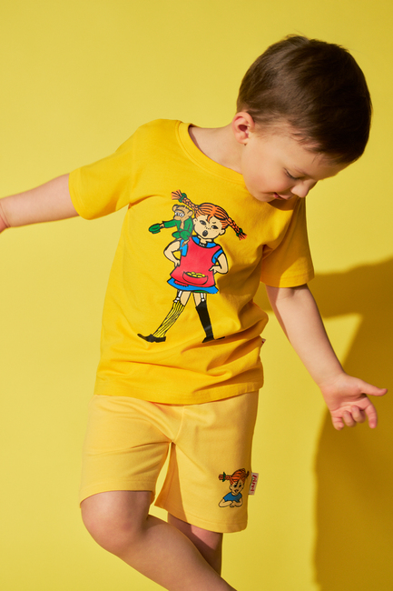 Pippi Långstrump X Martinex Pippi & Herr Nilsson T-shirt, Gul