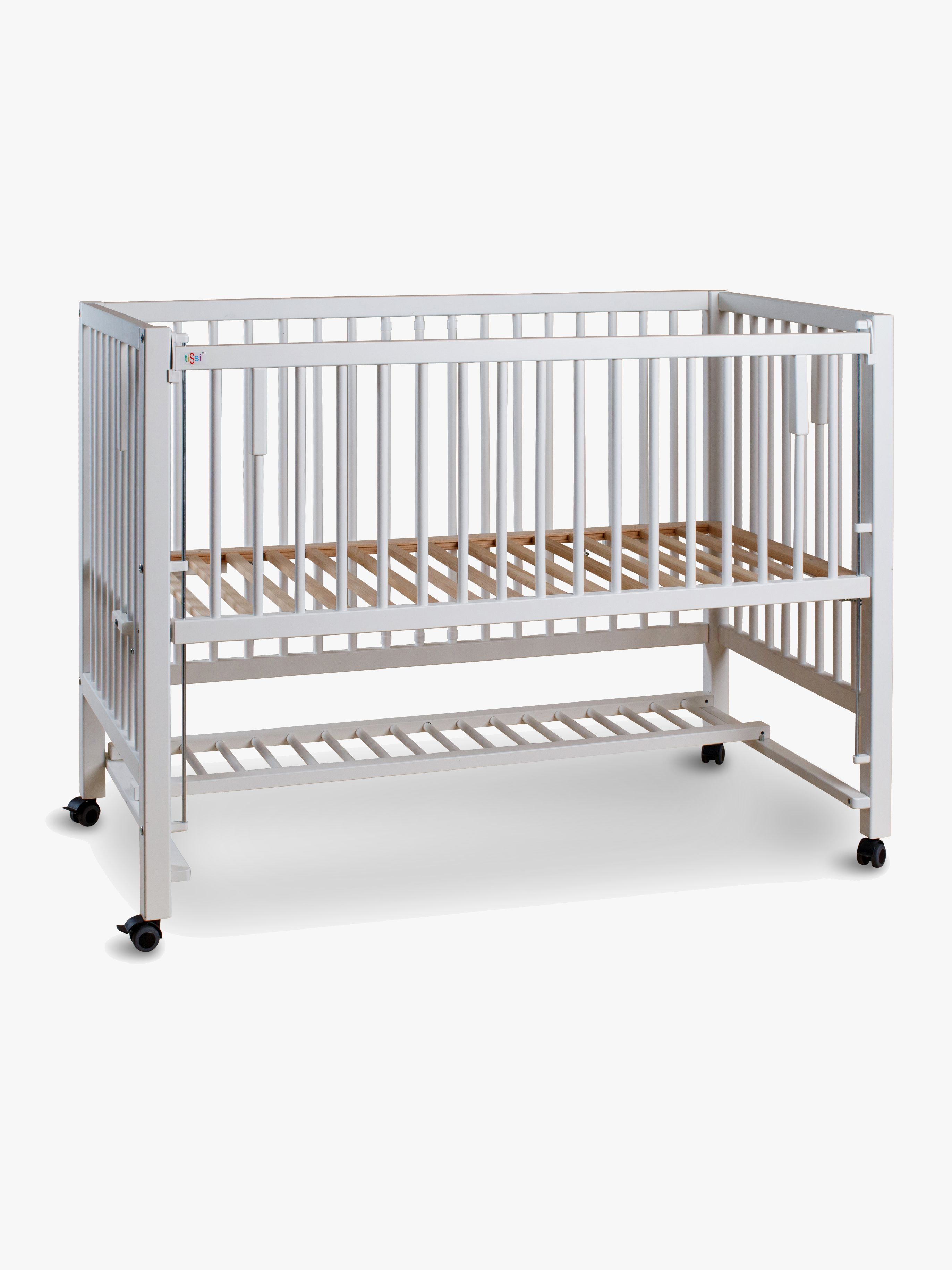 tiSsi XXL Bedside Crib HAJO 120x60 – sidesäng till 6 år, vit