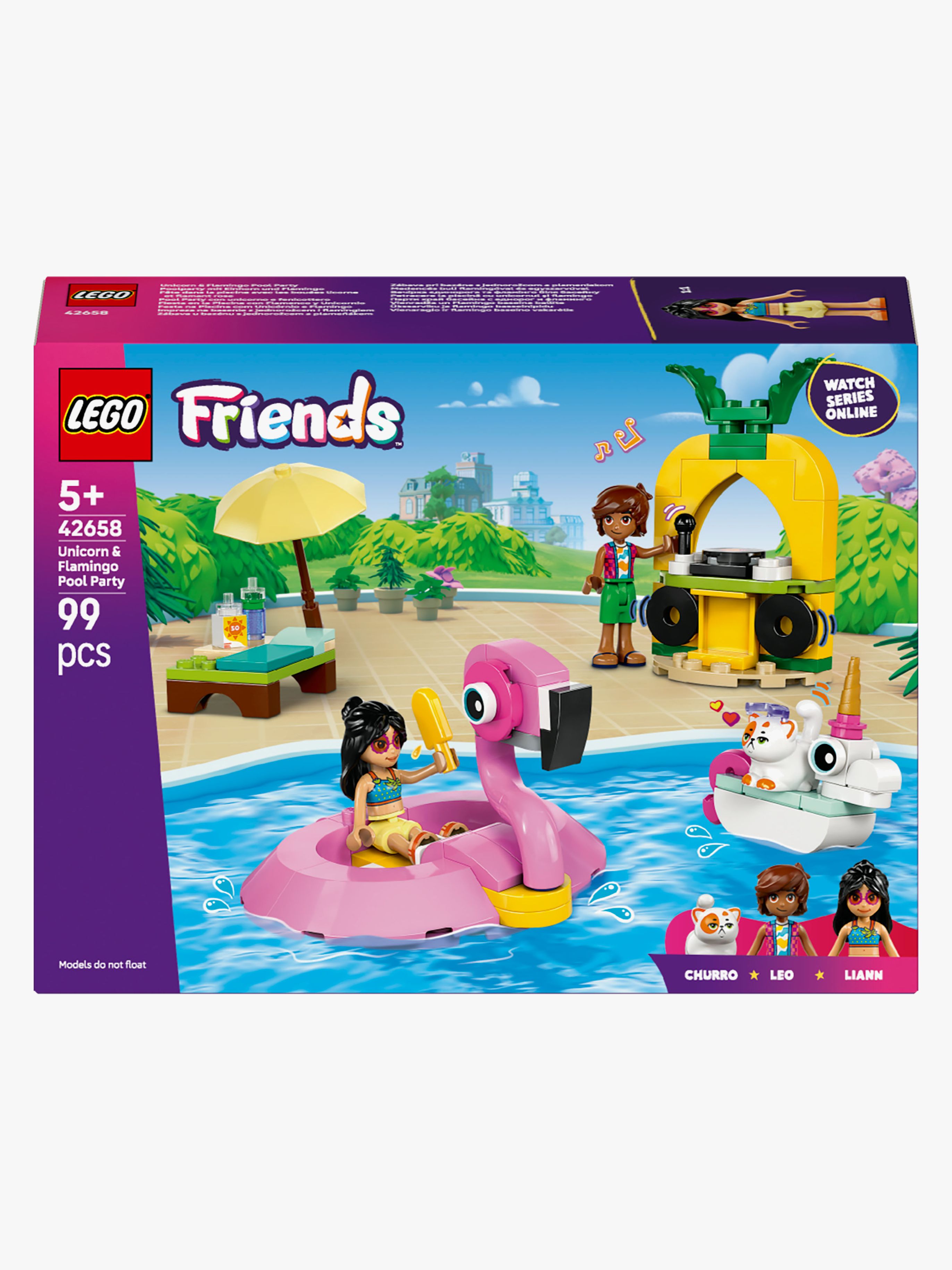 LEGO Friends 42658 Poolparty med enhörning och flamingo