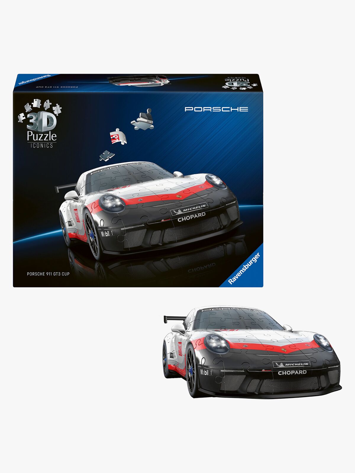 Ravensburger Iconics 3D-pussel Porsche 911 GT3 Cup 154 Bitar