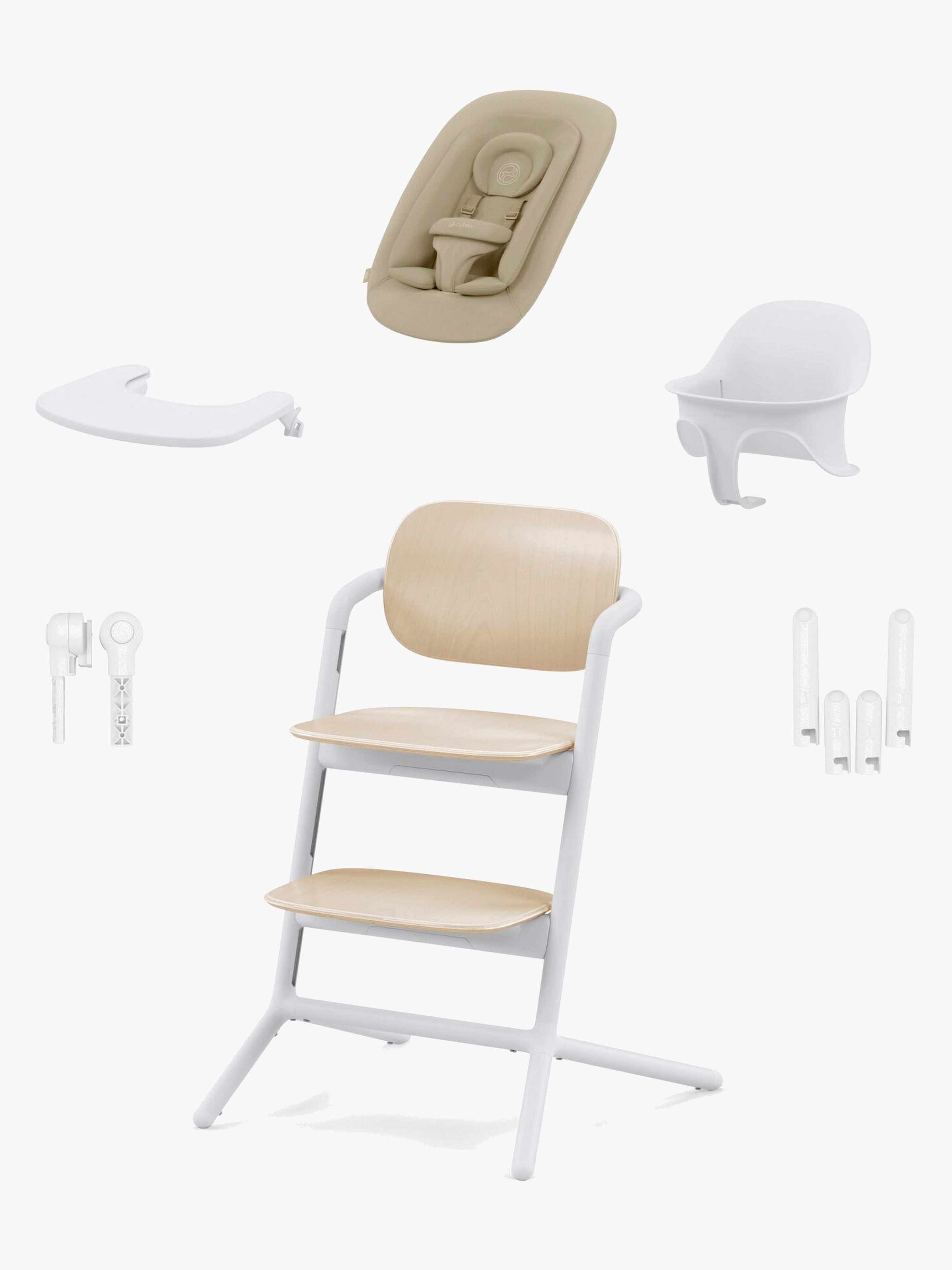 Cybex Lemo 4-in-1 Matstol inkl. Babysitter, Babyset och Bricka, Sand White