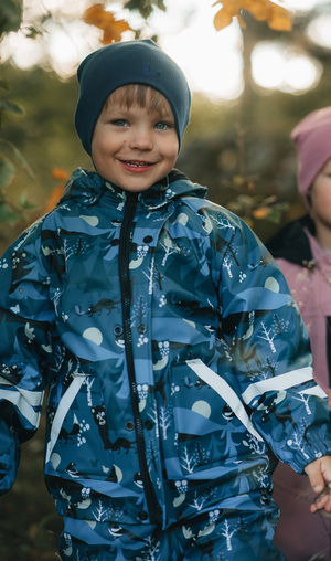 Lindberg Lekhyttan Fodrat Regnställ, Blå/Svart