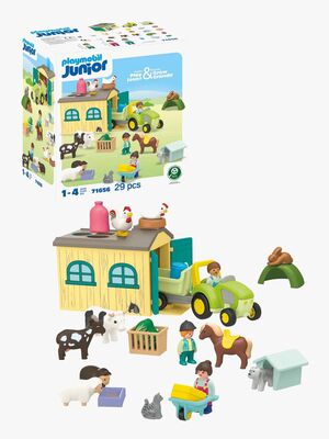Playmobil Junior 71656 Gårdseventyr Med Traktor, Henger Og Dyrevenner