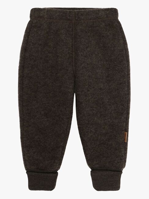 Mikk-Line Ullfleecebyxor Barn, Dark Brown Melange