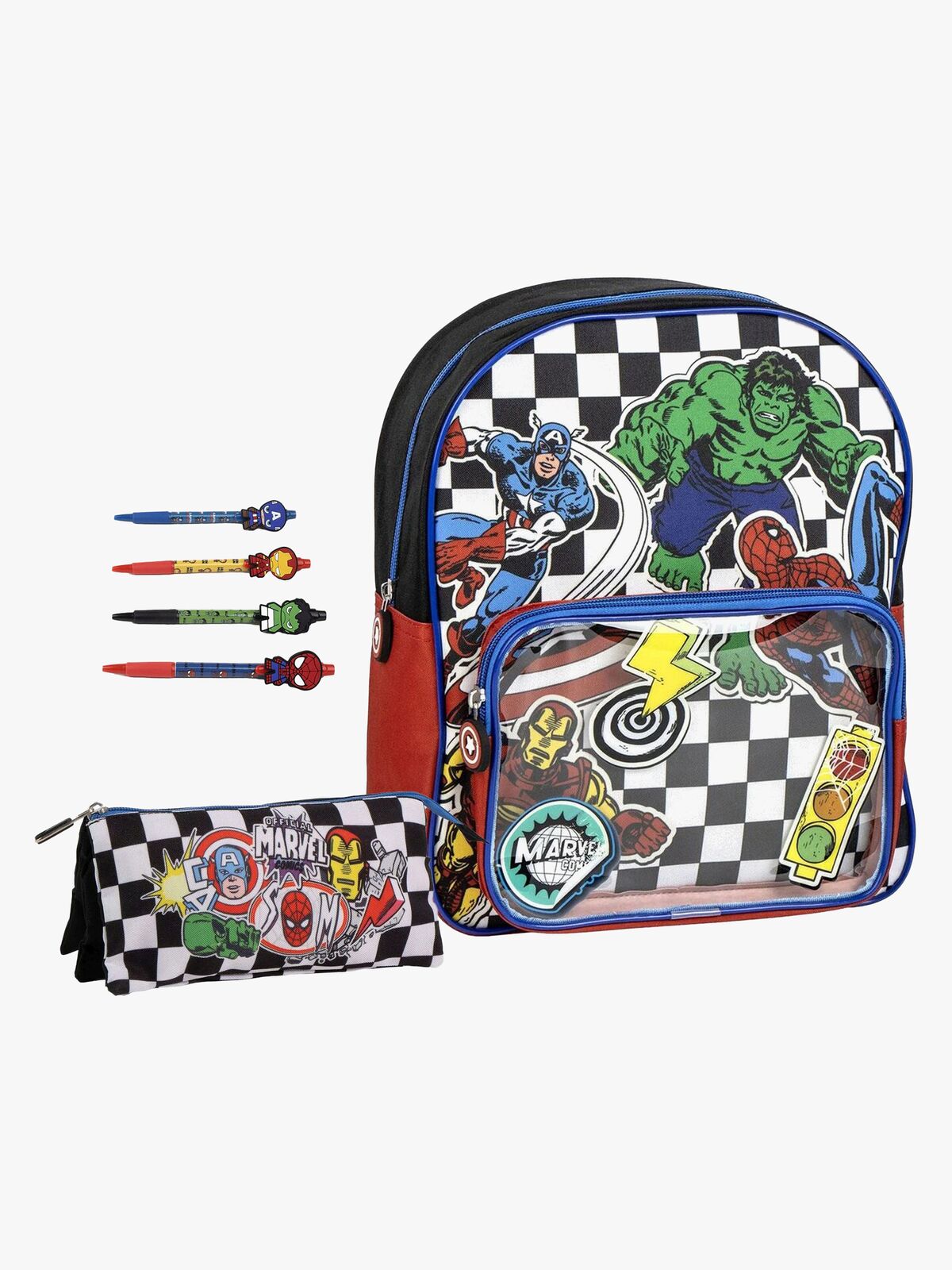 Marvel Avengers Ryggsäck, Pennfodral & Pennor, Checkered